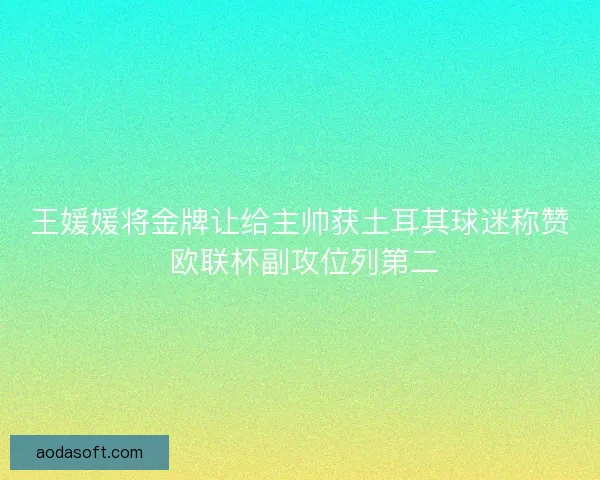 王媛媛将金牌让给主帅获土耳其球迷称赞 欧联杯副攻位列第二