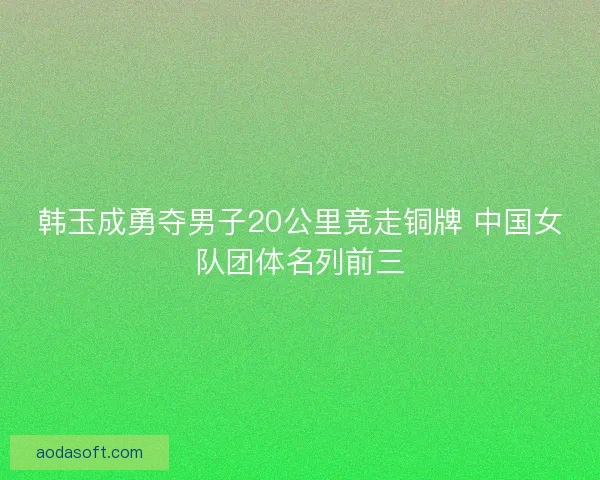 韩玉成勇夺男子20公里竞走铜牌 中国女队团体名列前三