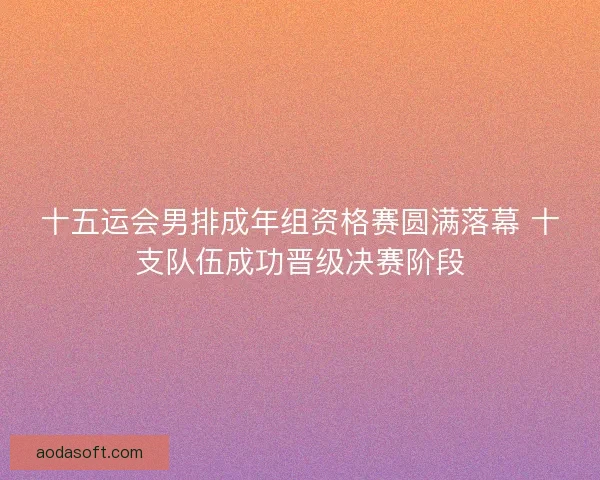 十五运会男排成年组资格赛圆满落幕 十支队伍成功晋级决赛阶段