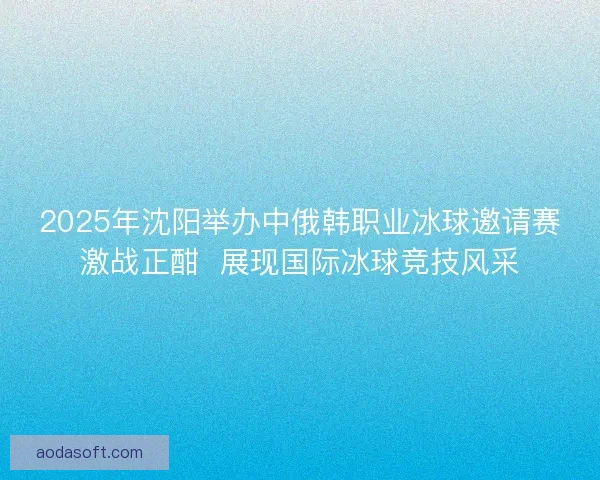 2025年沈阳举办中俄韩职业冰球邀请赛激战正酣  展现国际冰球竞技风采